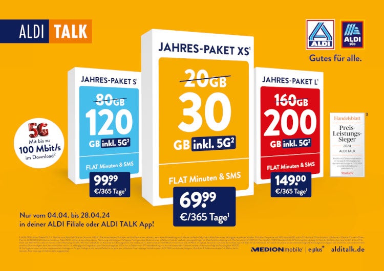 Übersicht Aldi Talk Jahrespakete 2024