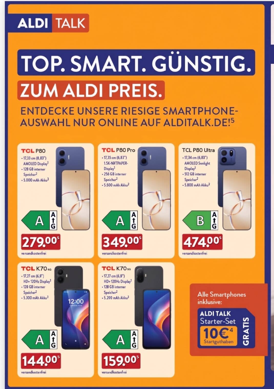 TCL-Smartphones im Angebot bei Aldi Talk.