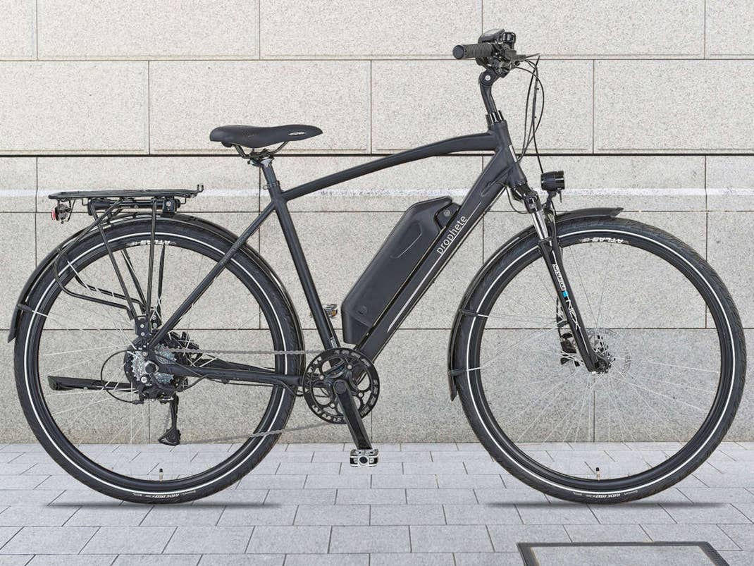 PROPHETE Alu-Trekking-E-Bike 28 Zoll in der Seitenansicht. (Herren-Variante)