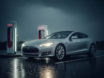 Tesla an einer Ladesäule