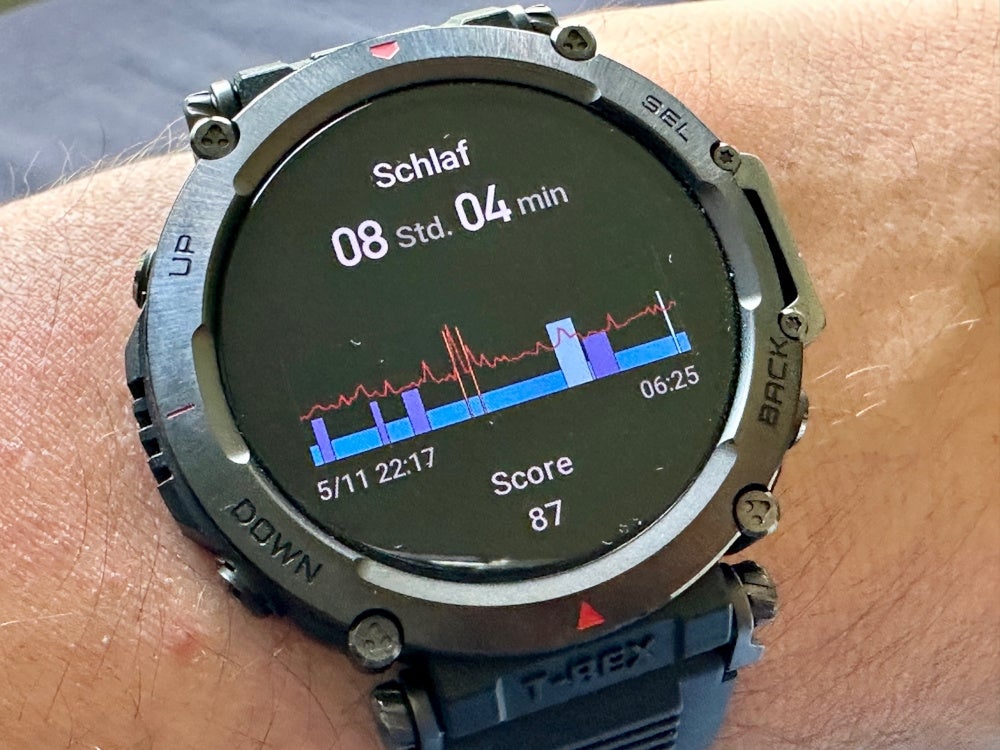 Schlaftracker auf der Amazfit T-Rex Ultra.