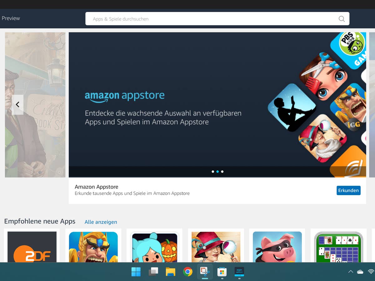 Amazon Appstore in Windows 11