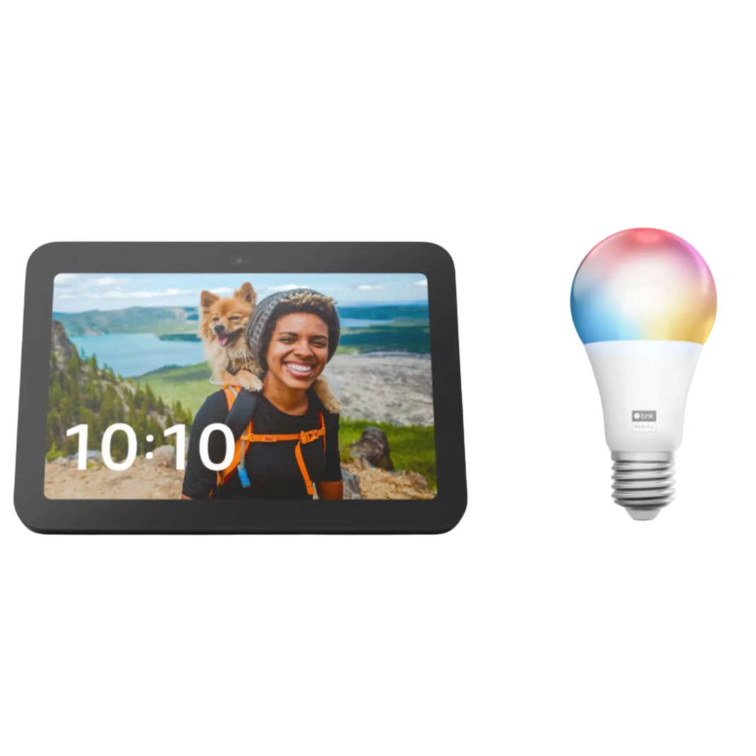 Amazon Echo Show 8 - 2023 + gratis tink Basics White & Color E27 Bulb - Matter