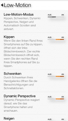 Amazon Fire Phone Low Motion Einstellungen