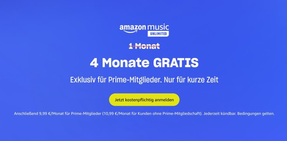 Amazon Music Unlimited Angebot zum Prime Day