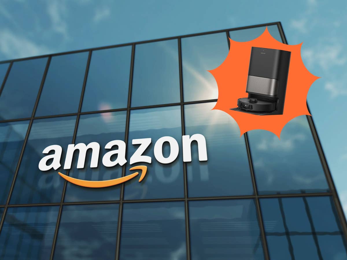 Amazon verkauft Bestseller-Saugroboter zum Schnäppchenpreis Dreame-Saugroboter vor einem Gebäude mit Amazon-Logo