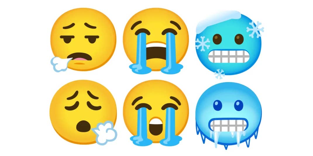 Die neuen Emojis (unten) haben nun die selben Gesichtsausdrücke wie auf dem iPhone