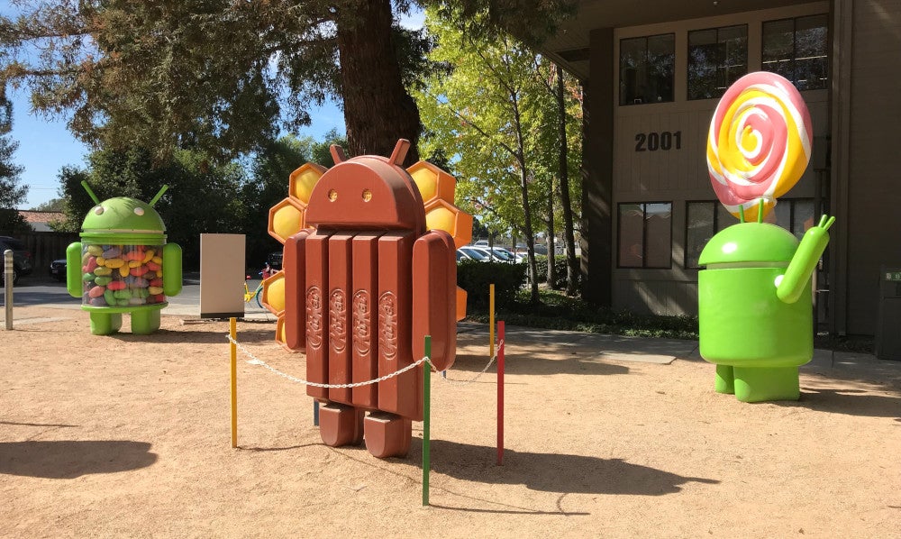 Android-Figuren am Google-Headquarter in Mountain View.