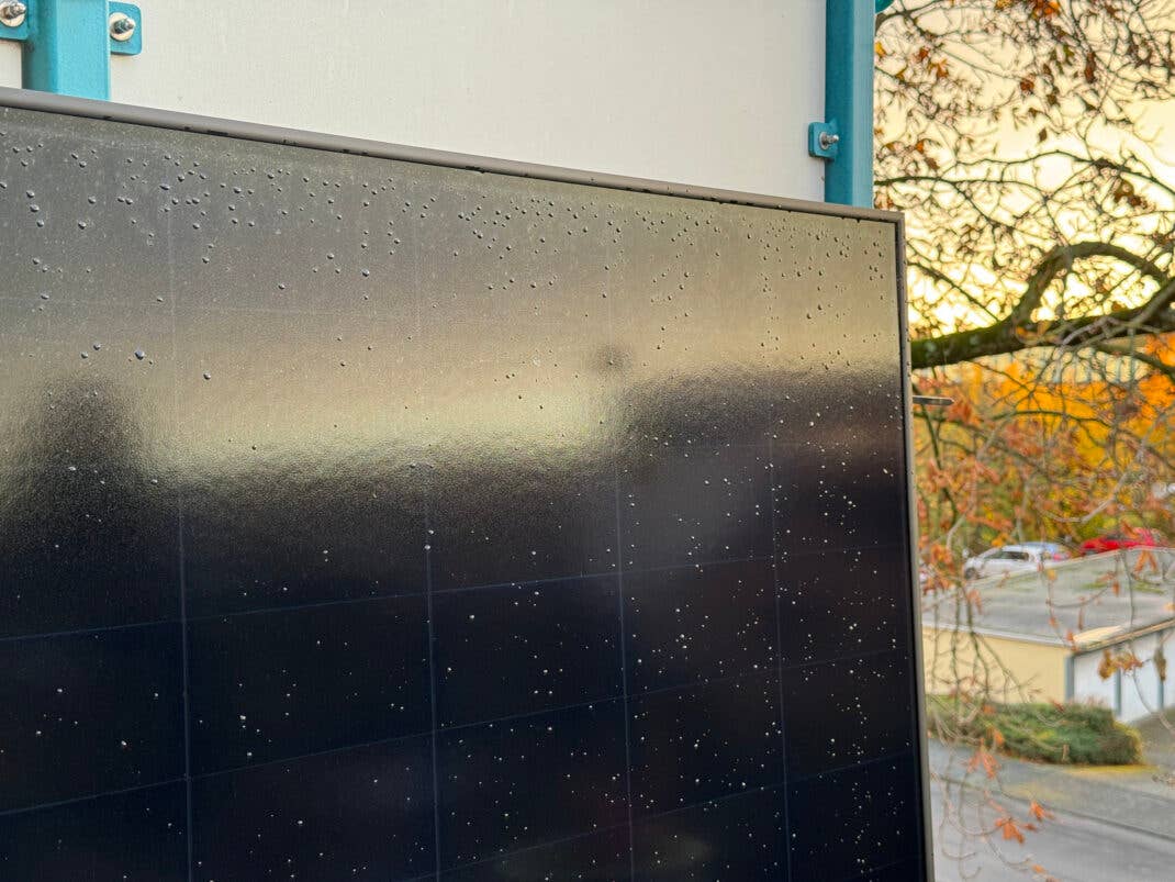 Das IBC-Panel ist fast komplett schwarz und kaum als Solarpanel erkennbar