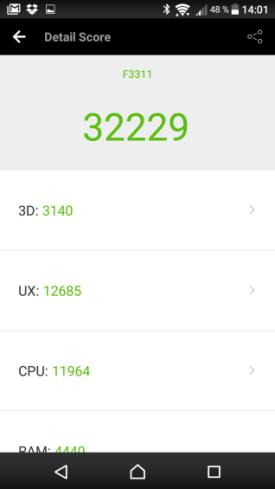 AnTuTu-Benchmarktest Sony Xperia E5