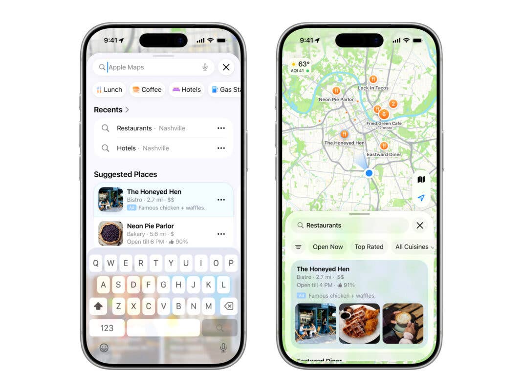 So soll die Werbung in Apple Maps aussehen