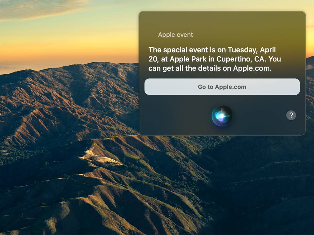 Das nächste Apple Event findet laut Siri am 20. April statt