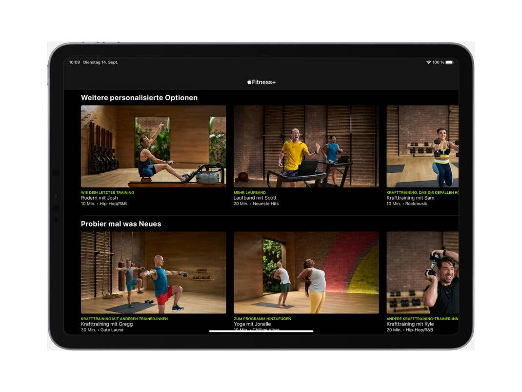 Apple Fitness+ auf einem iPad