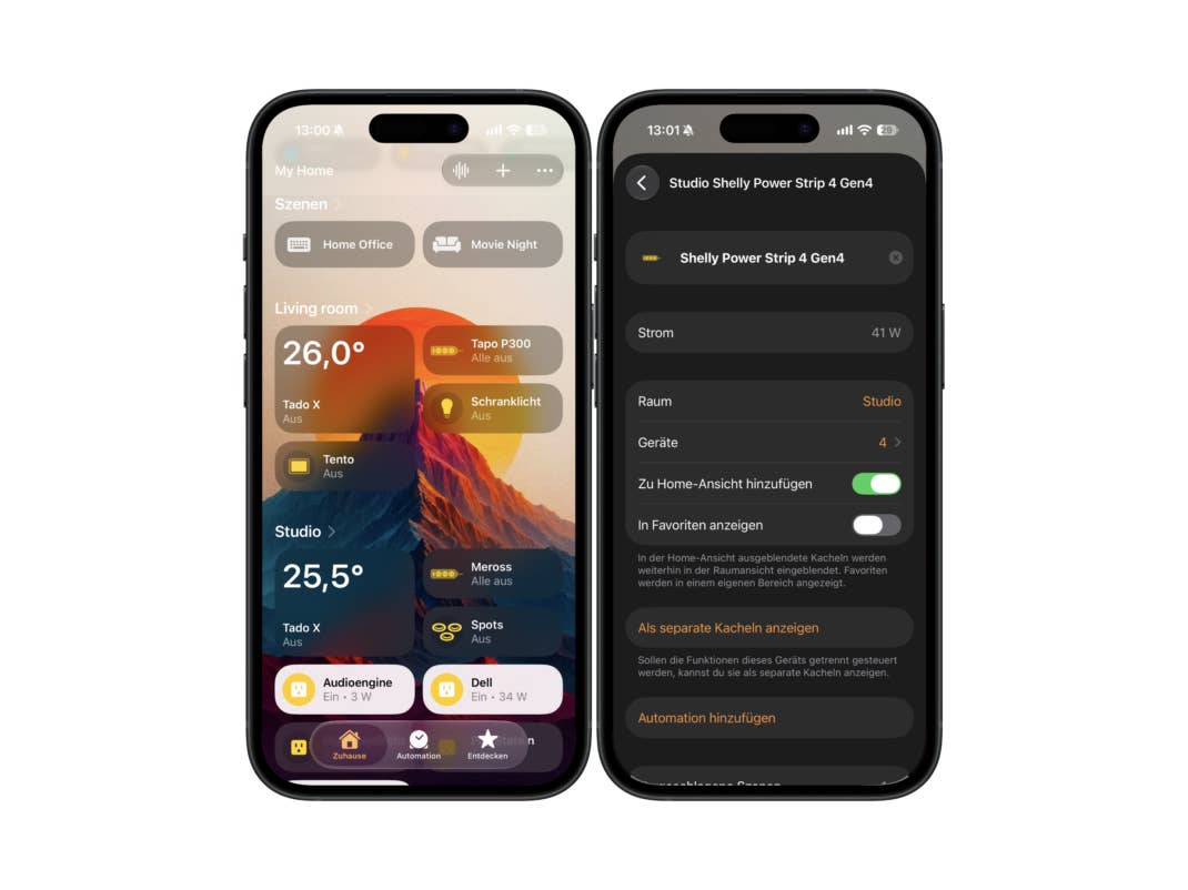 Stromverbrauchanzeige in Apple Home