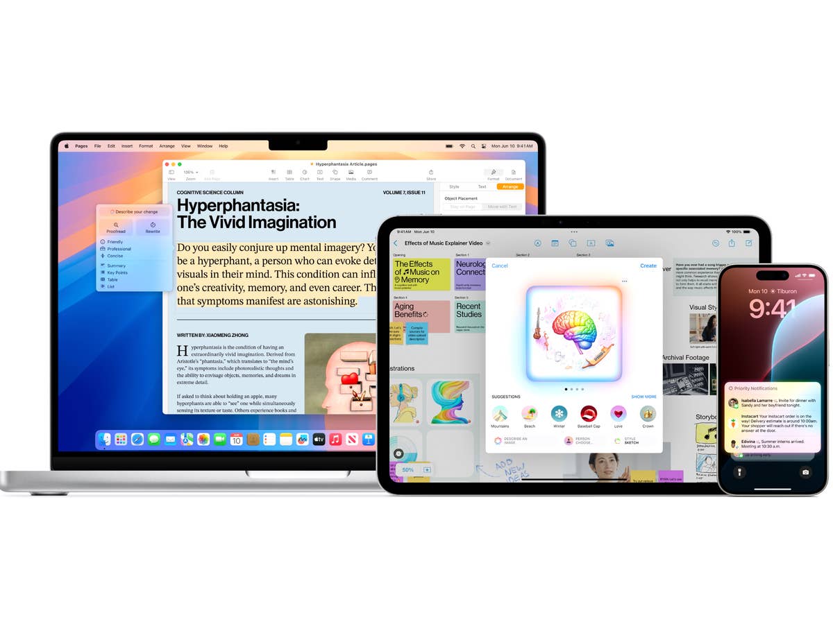 Apple Intelligence auf Mac, iPad und iPhone