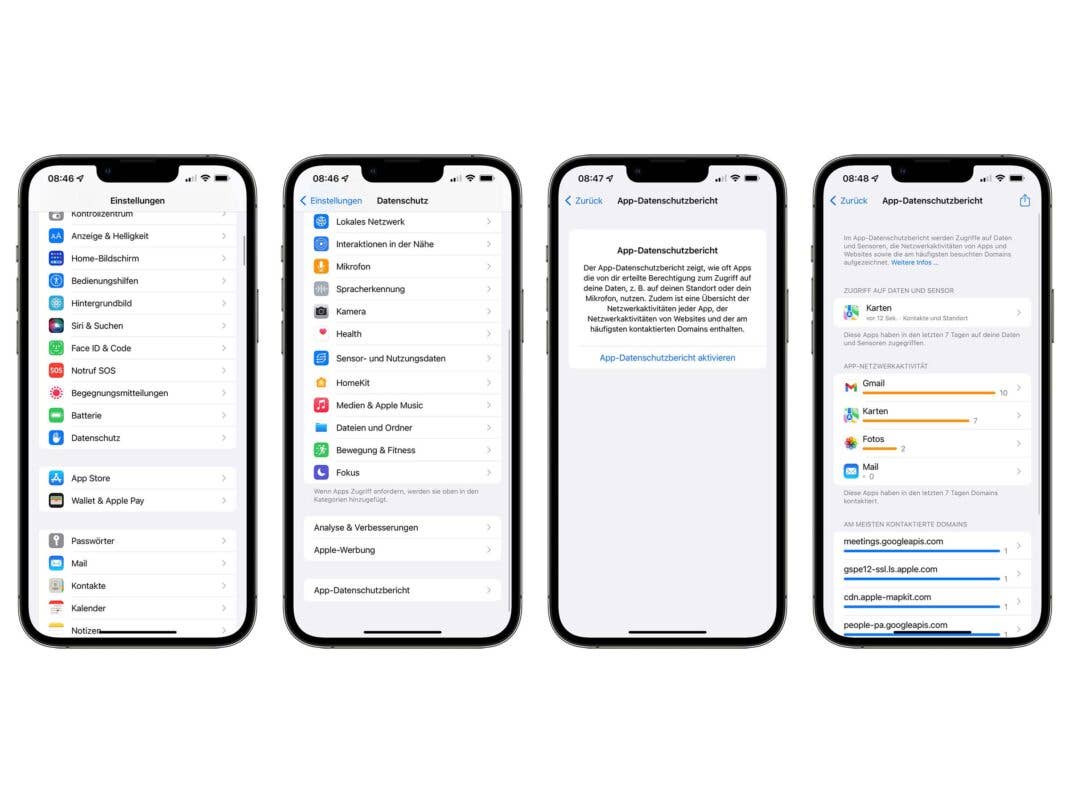 Der neue App-Datenschutzbericht in iOS 15.2 Beta 1