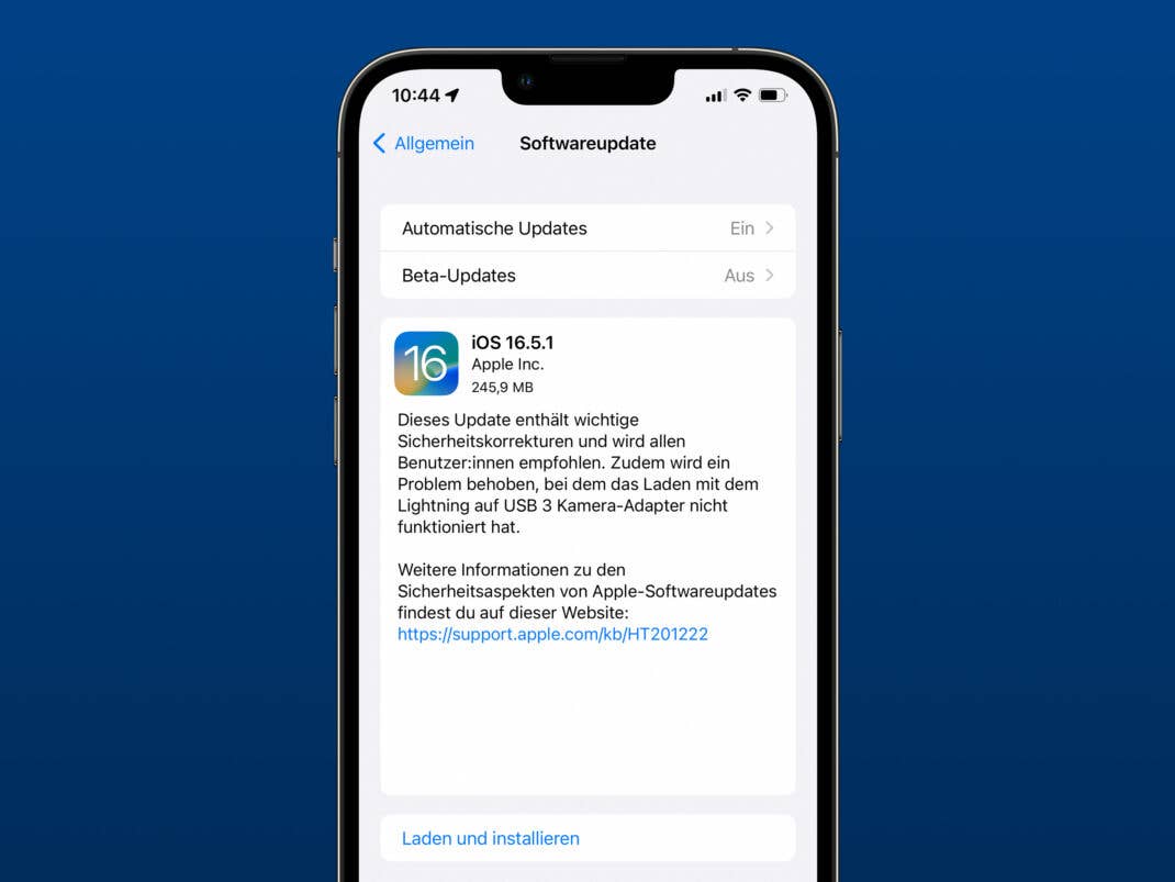 Das Update auf iOS 16.5.1 solltest du schnellstmöglich auf deinem iPhone installieren