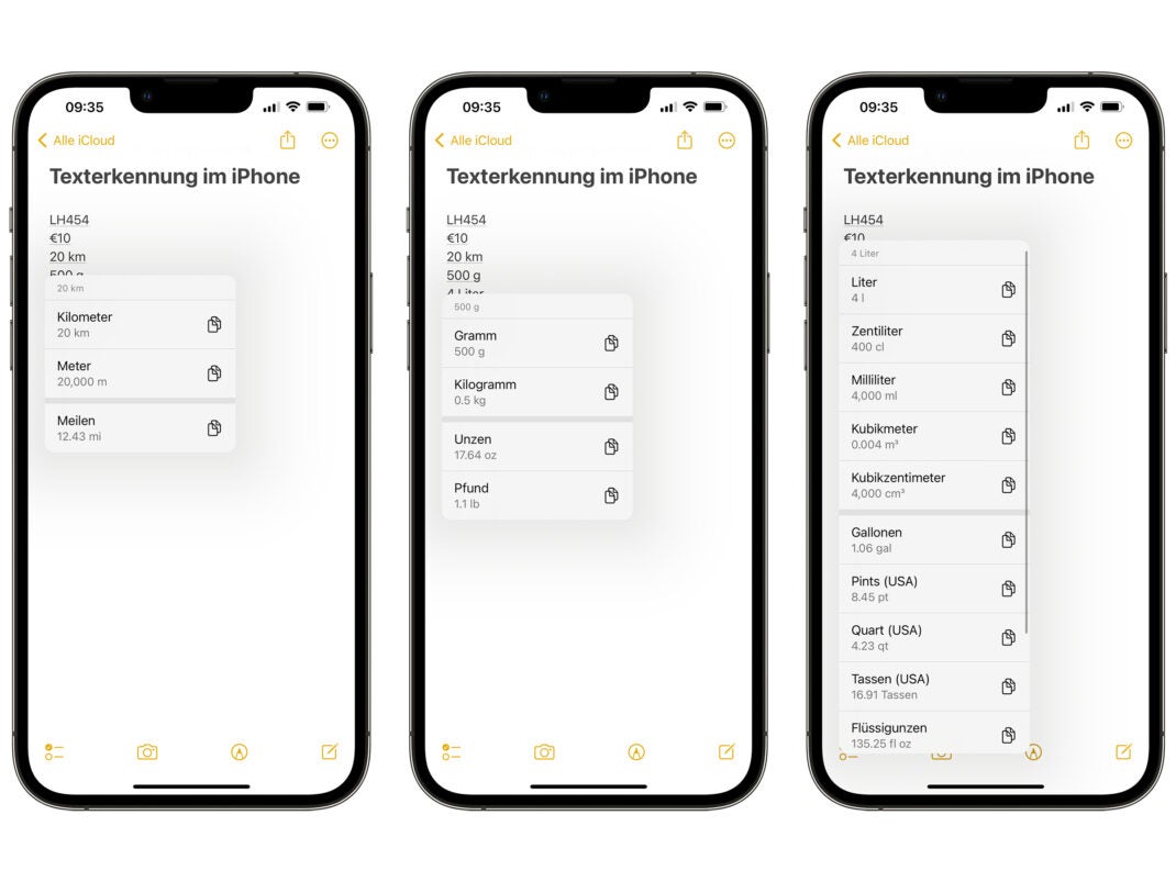 iOS 16 erkennt Distanzen und Gewichte