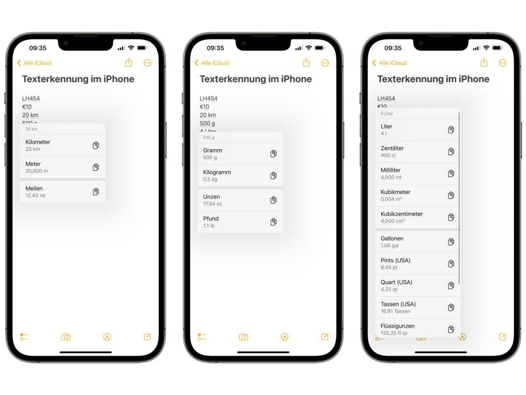 iOS 16 erkennt Distanzen und Gewichte