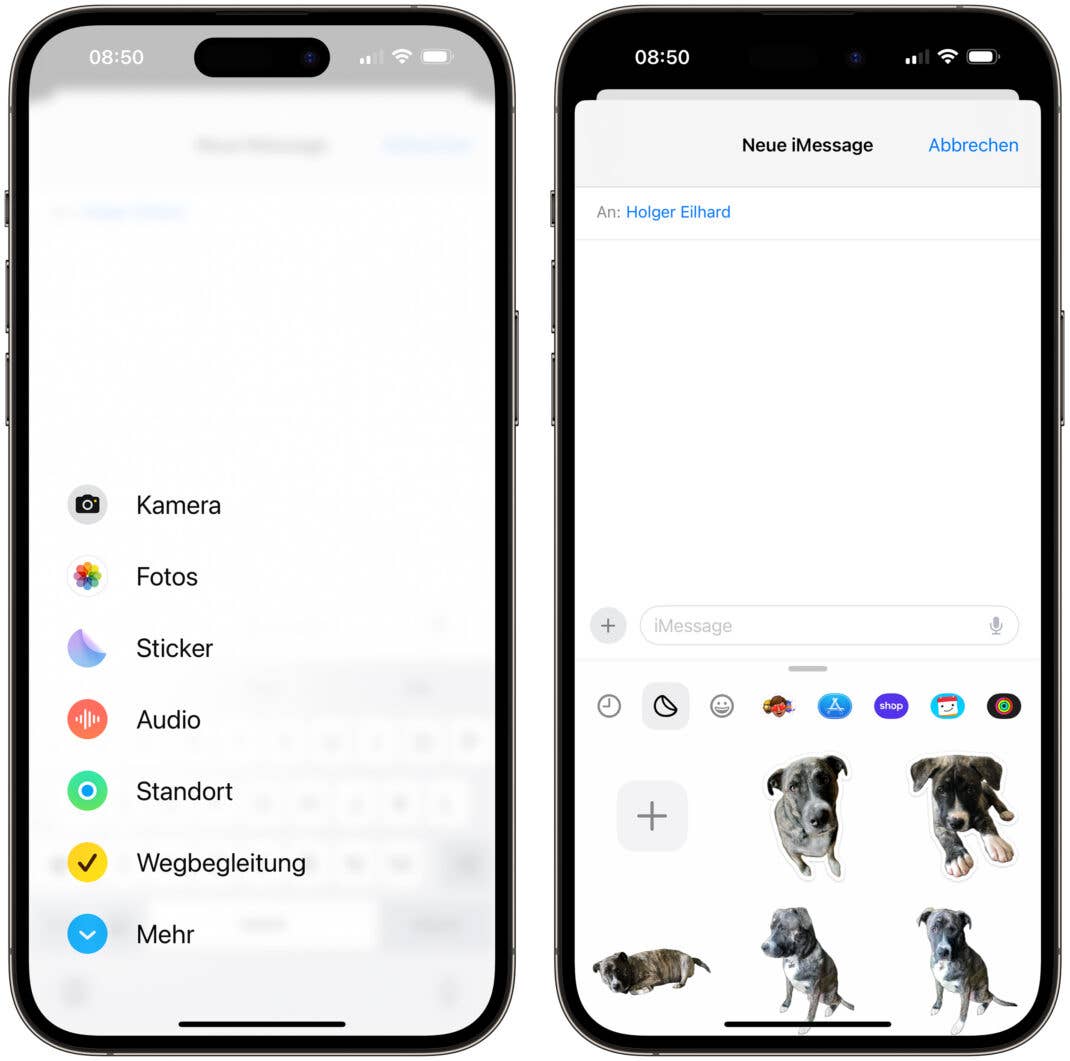Den neuen Sticker kannst du dann in Apples Nachrichten-App verwenden