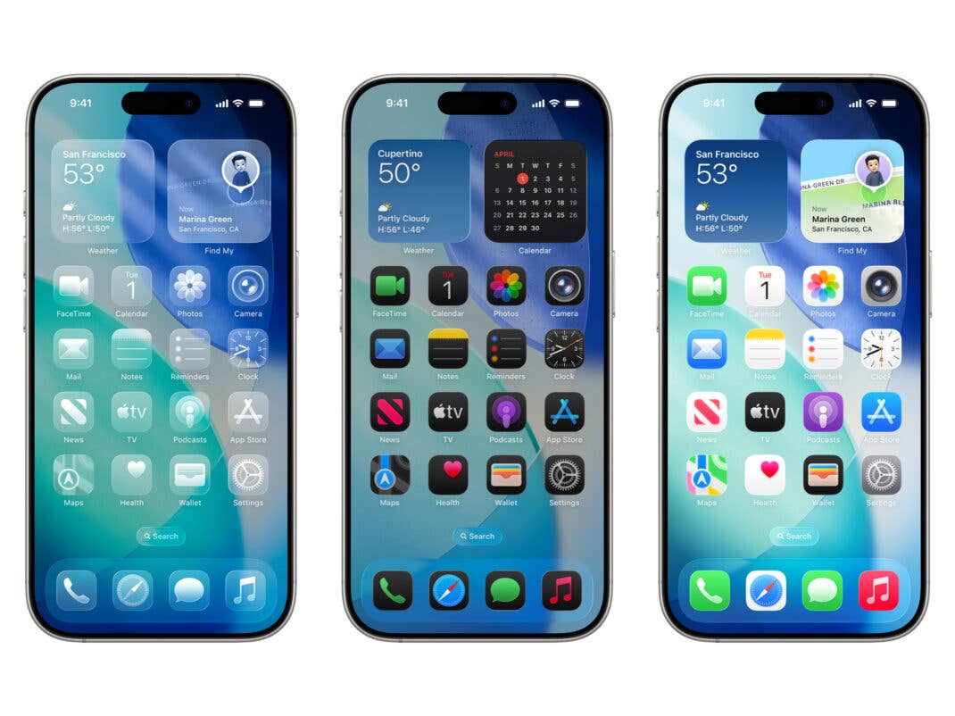 Apples Liquid Glass von iOS 26 auf dem iPhone