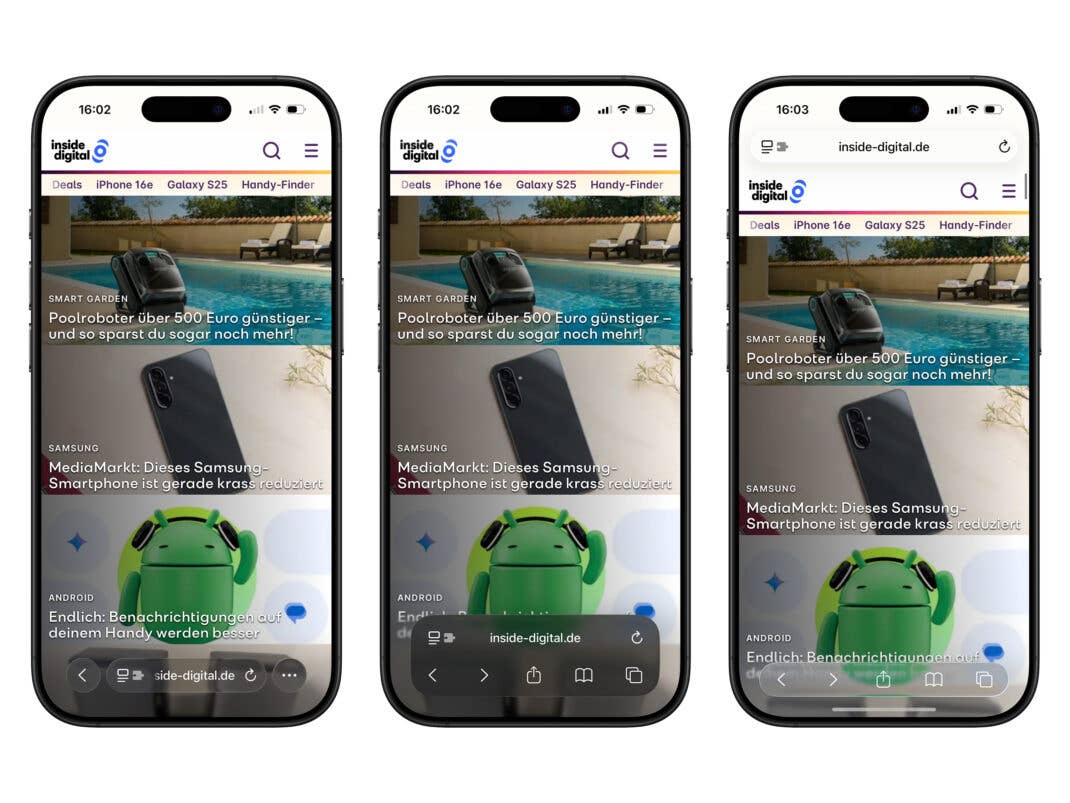 Apple gibt dir drei Optionen für die Adressleiste für Safari in iOS 26