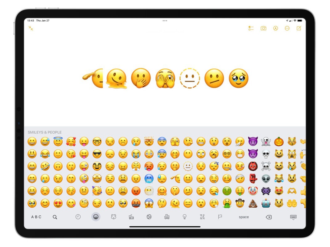 Einige der neuen Emojis in iPadOS 15.4