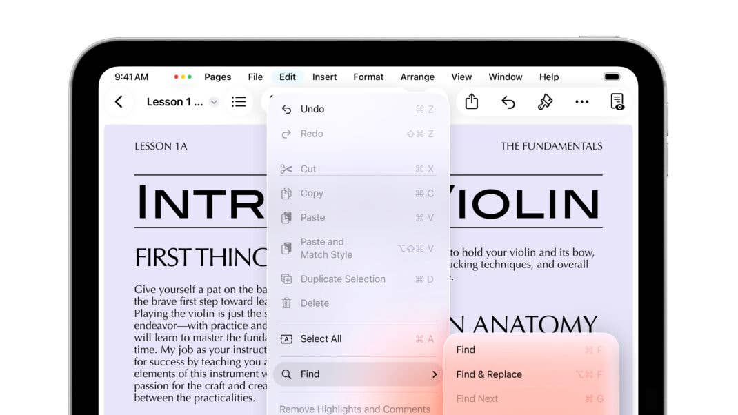 iPadOS 26 zeigt dir auf Wunsch eine Menüleiste der aktiven App