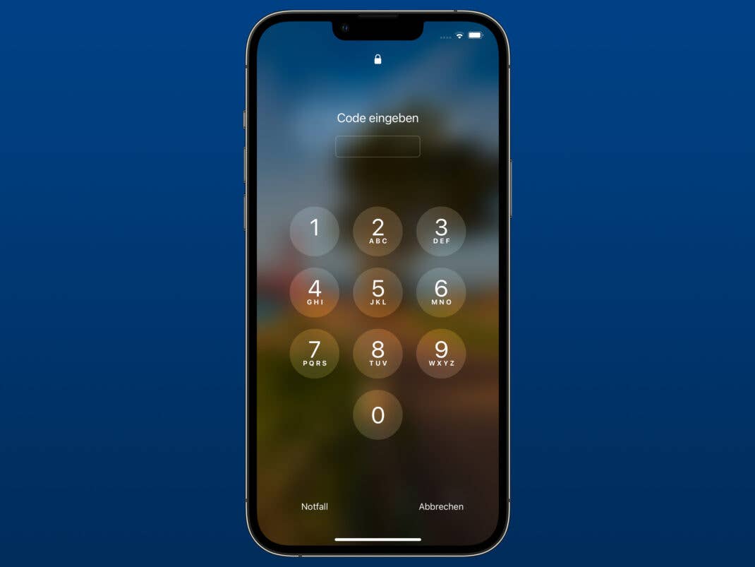 Der PIN-Code auf dem iPhone kann auch mehr als sechs Stellen lang sein