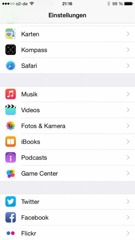Apple iPhone 6: iOS 8 Nutzeroberfläche