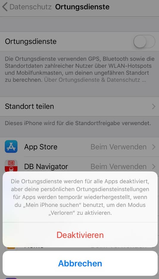 Apple, iPhone, 7, Karten, Standort, Ortung, Ortungsdienste, besuchte Orte, Screenshot