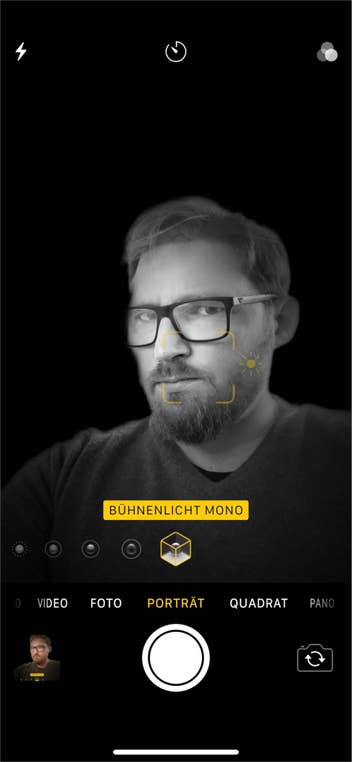Screenshot der Kamera-App des iPhone XS