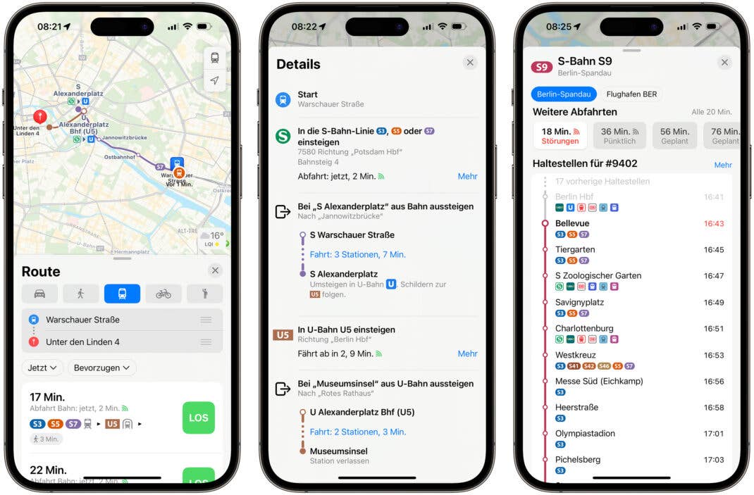 Apples Karten-App kann dir Echtzeitdaten öffentlicher Verkehrsmittel anzeigen