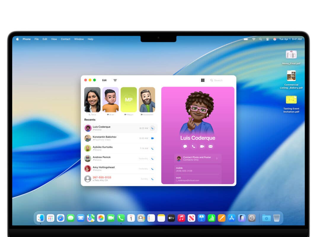 Die Telefon-App gibt es nun auch auf dem Mac