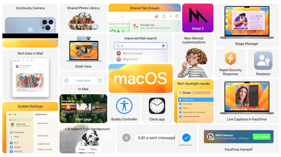 Einige der neuen Features in macOS Ventura