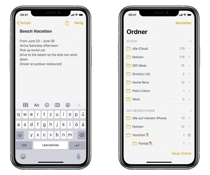 Memo-App für iOS