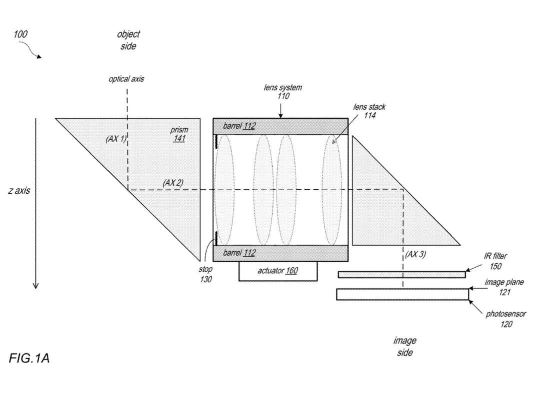Eine technische Zeichnung von Apples Periskop-Kamera