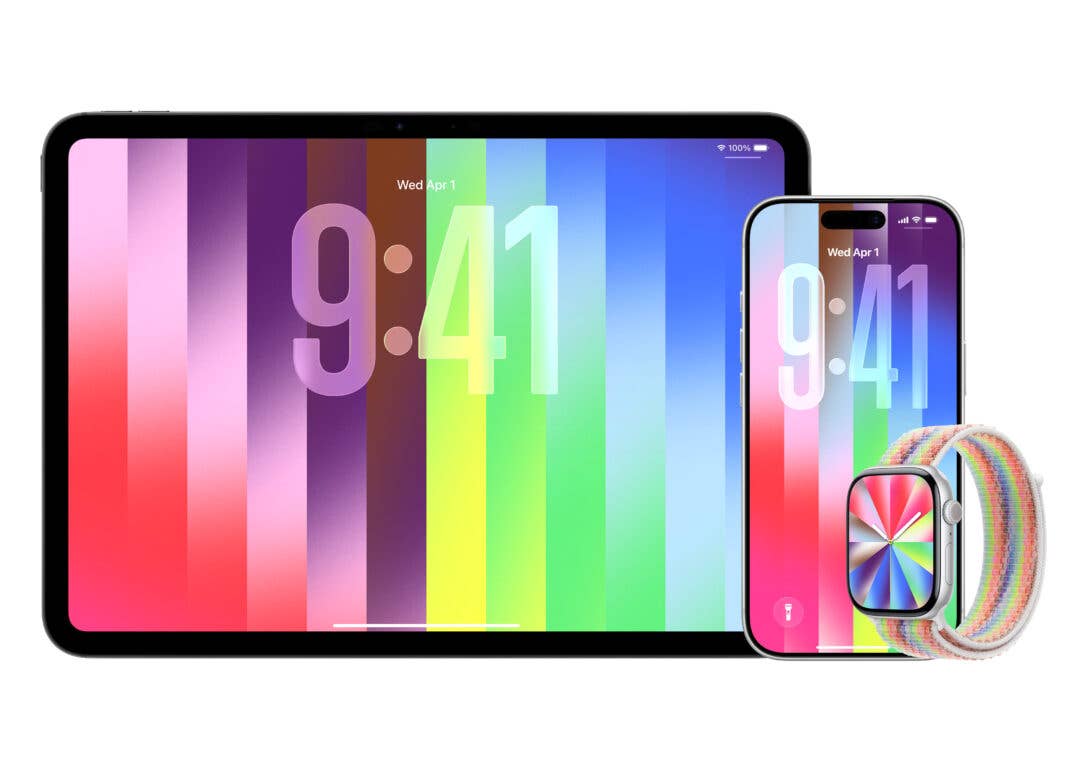 Ebenfalls neu hinzugekommen sind ein „Pride Luminance“ Zifferblatt auf der Apple Watch sowie die dazugehörigen Hintergrundbilder auf iPhone und iPad.