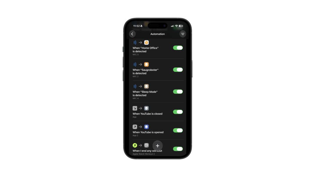 Screenshot aus der iPhone-Kurzbefehle-App