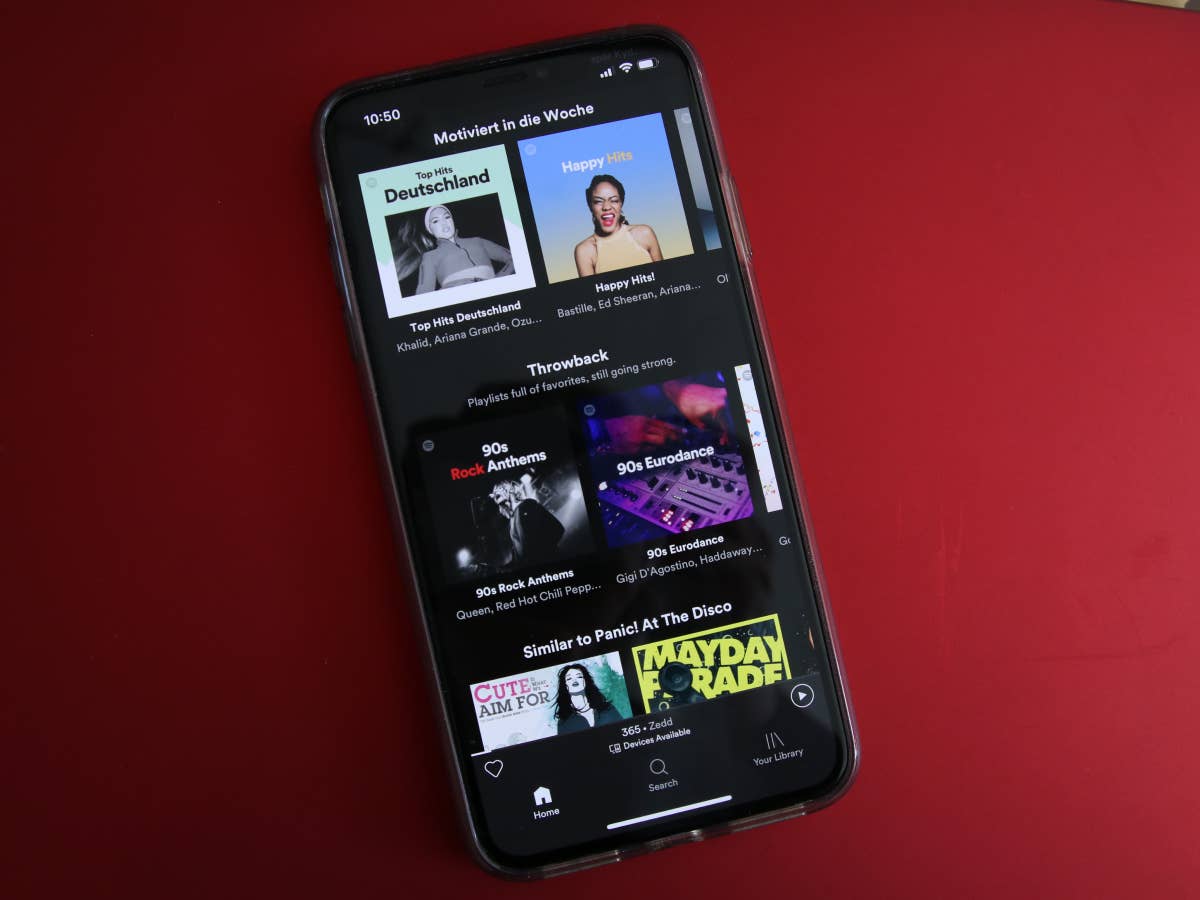 Spotify auf einem iPhone