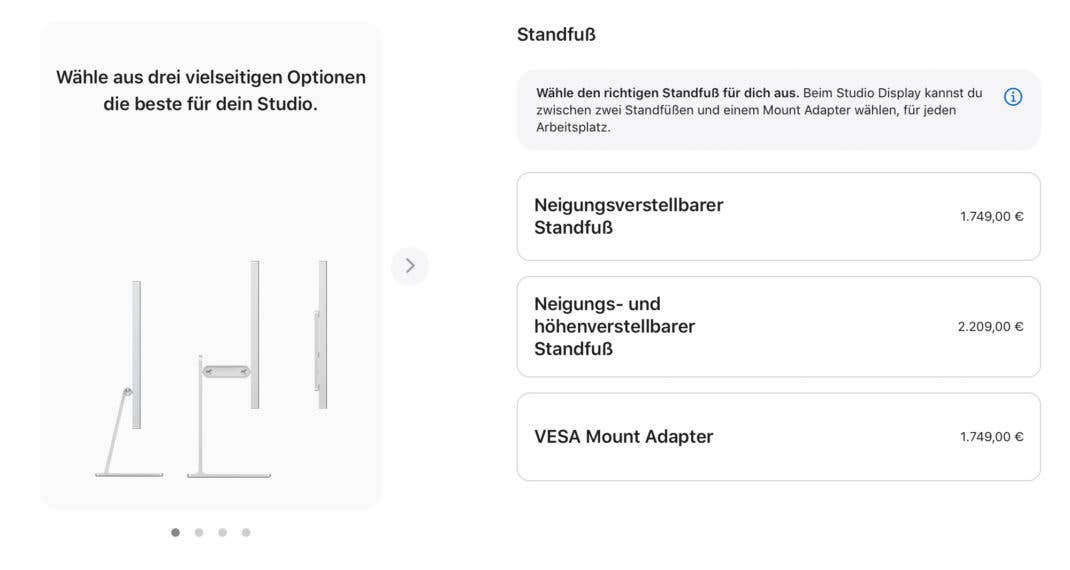 Apple gibt dir beim Studio Display die Wahl des Standfußes