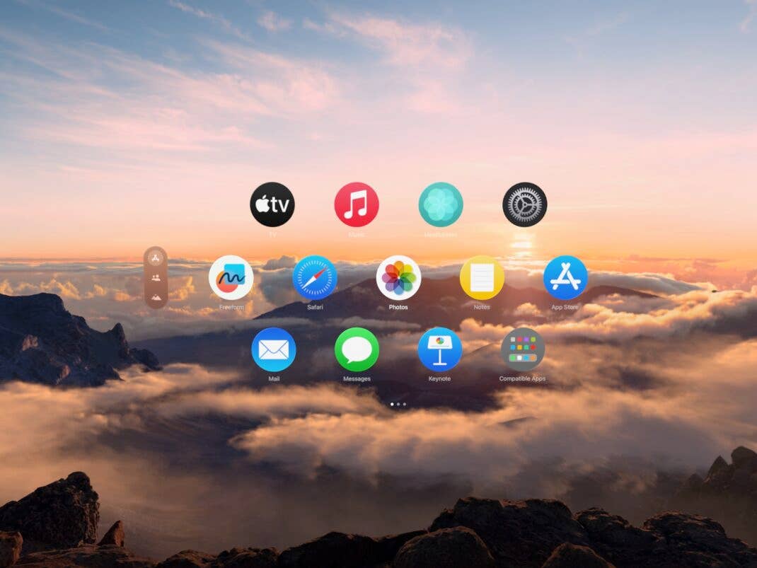 Die App-Übersicht in Apple Vision Pro