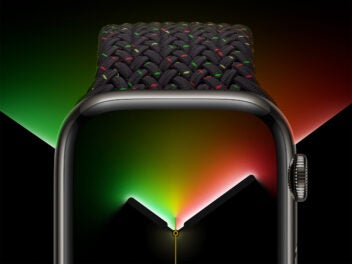 Das „Unity Lights“-Zifferblatt und „Black Unity“-Armband für die Apple Watch