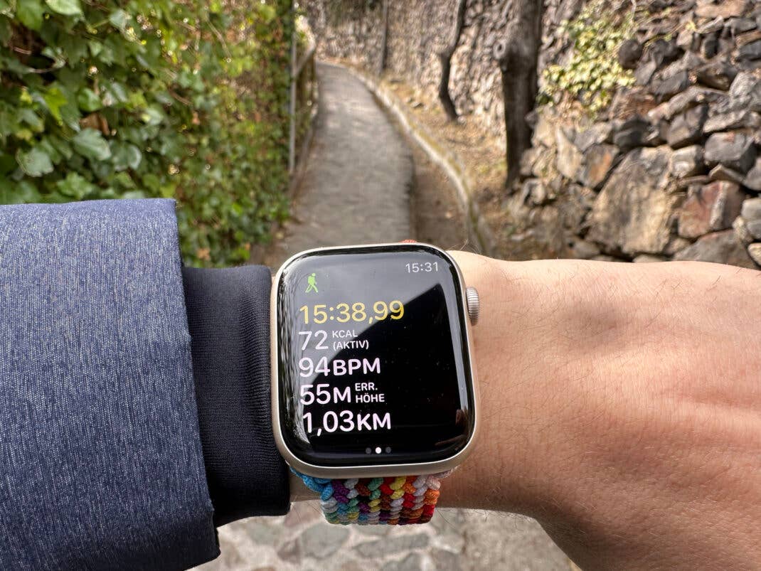 Alle Werte jederzeit im Blick: Die Trainings-App der Apple Watch