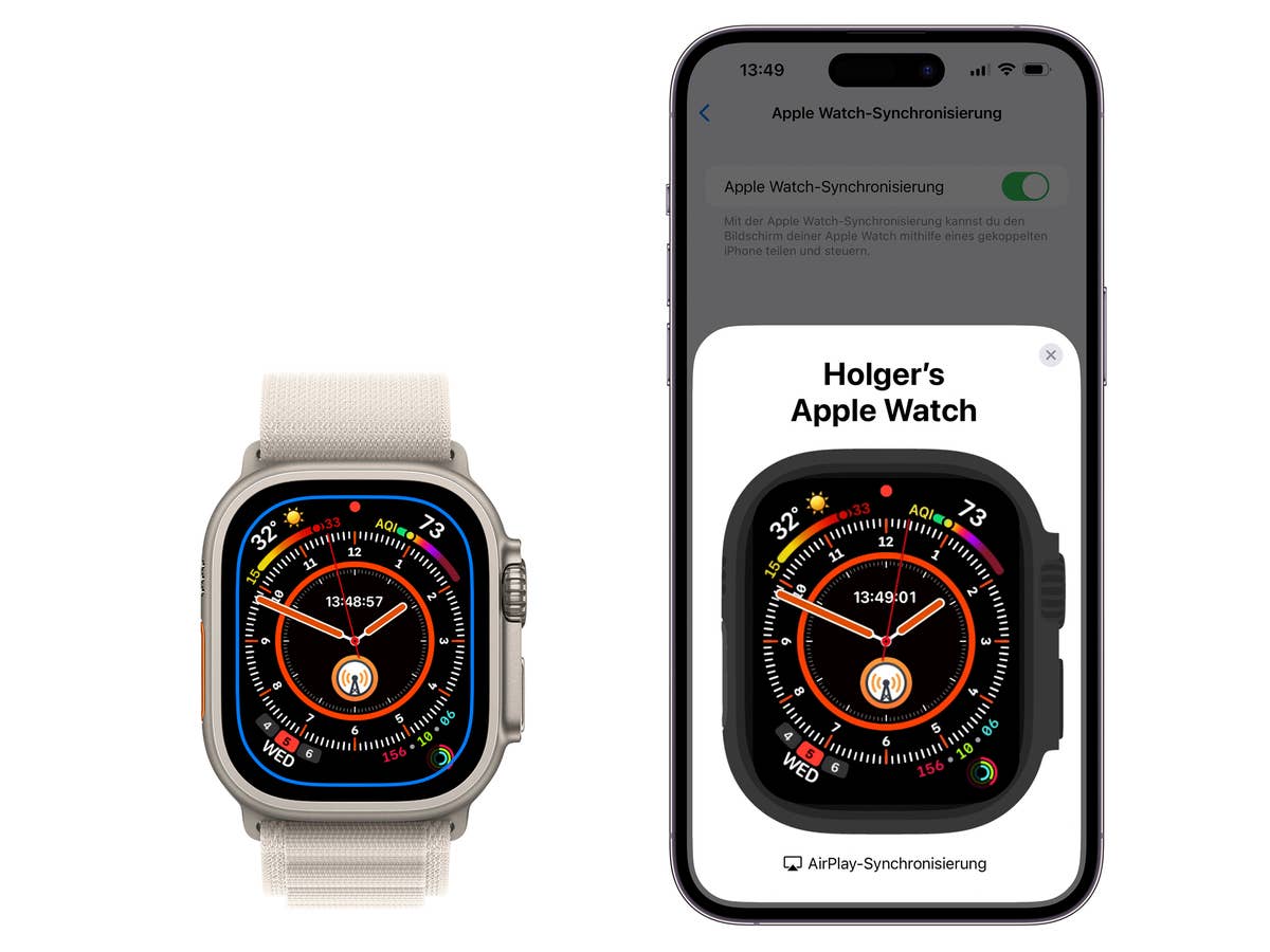 Apple Watch-Synchronisierung auf der Apple Watch und iPhone