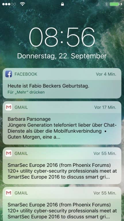 Apples iOS 10 auf dem iPhone 7