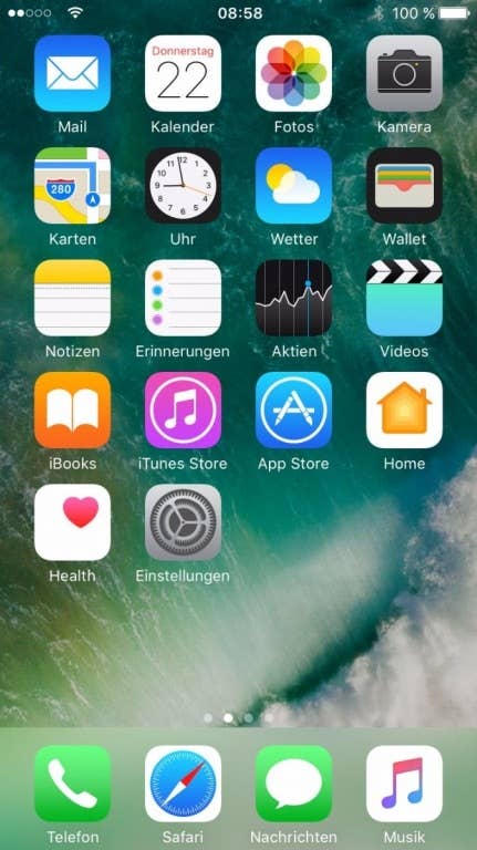 Apples iOS 10 auf dem iPhone 7