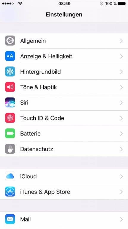 Apples iOS 10 auf dem iPhone 7