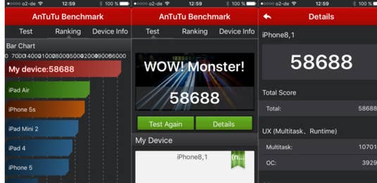 Apples iPhone 6s im Benchmarktest Apples iPhone 6s im Benchmarktest