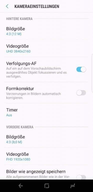 Apps und Software: Die Kamera App im Galaxy S8